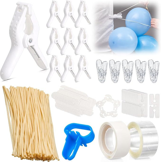 108 Pcs Balloon Arch Kit, 10 White 4 Inch Clips, 50 White 260 Balloons | by Unknown