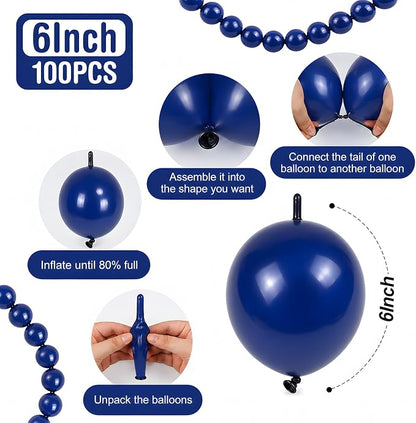 Navy Blue Linking Balloons - Image 2