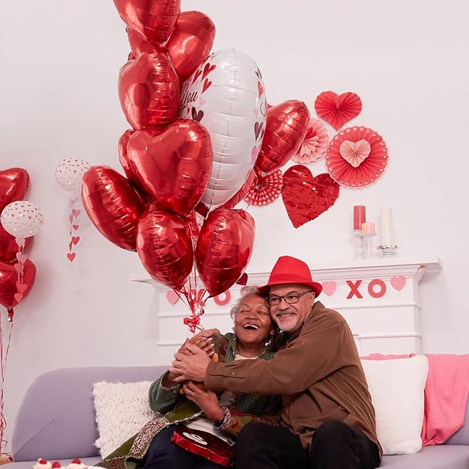 Red Heart Balloons, 18Inch Helium Polyester Film Balloon - Image 3