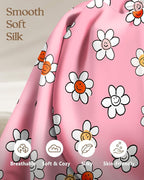 2 Pack Mulberry Silk Pillowcase for Hair and Skin - Standard Size 20 x 26 Inches with Hidden Zipper PK Laugh Flower 19 Momme Soft Sleeping Silk Pillow Case for Women, Moms