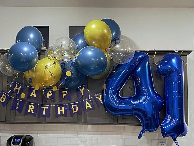 Number Balloons Blue Number 1 for 1 11 Birthday Party Decorations, 40 Inch | - Image 2