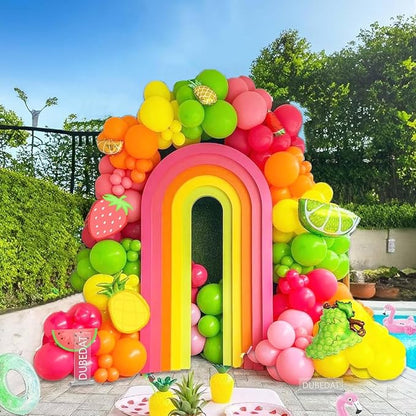 Fruit Balloon Garland Arch Kit Pink Rose Red Yellow Green Orange Balloons | - Image 3
