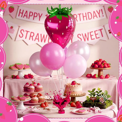 Civaner Rose Red Strawberry Party Balloons Stand Kit 6 Sets, Cute Colors - Image 2