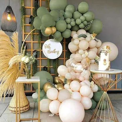 PartyWoo Sage Green Balloons 140pcs Different Sizes Pack of 18 12 10 5 Inch - Image 7
