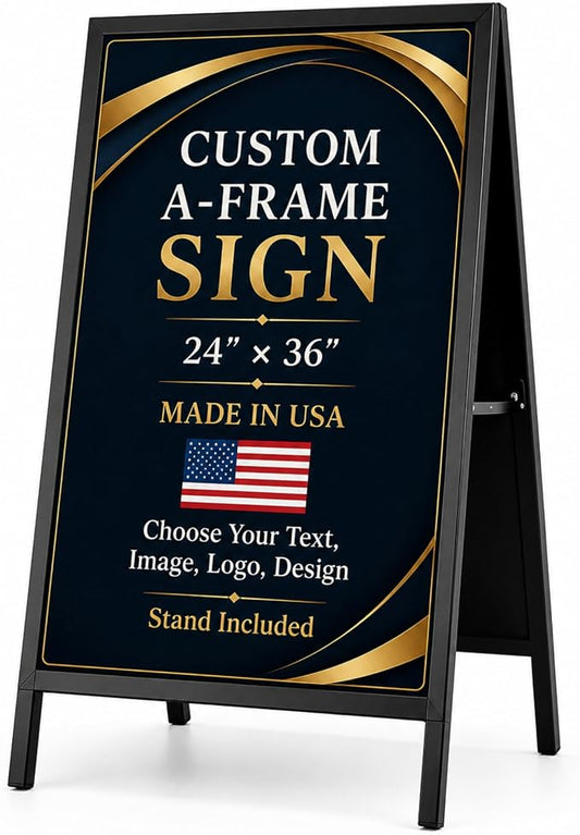 Metal Sign HolderA-Frame Sidewalk Curb Stand by BCB 24x36 | Printed in USA | by BCB