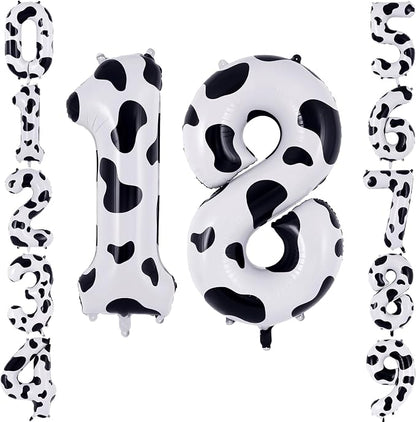 40 Inch Cow Print Number 18 Balloon by TNCDJKPA