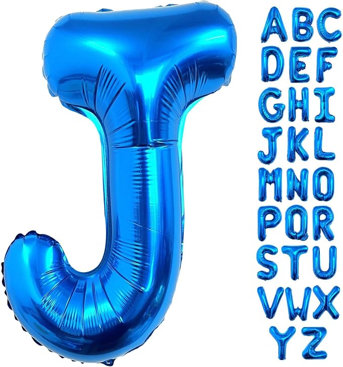 Lovoir 40 Inch Large Blue Letter J Balloons Big Size Jumbo Mylar Foil Helium by Lovoir