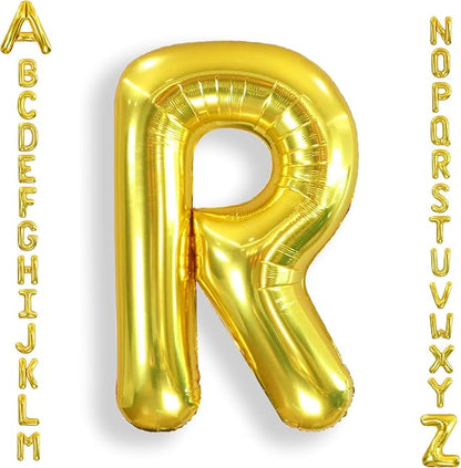AULE 40 Inch Gold R Balloon Letter Foil A-Z Birthday Big Alphabet | Birthday by AULE