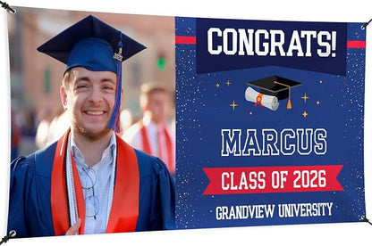 Graduation Banner, Personalized Class of 2026 Backdrop by MySignCenter