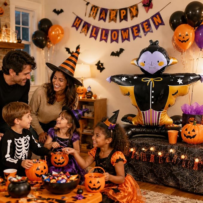 2 Pcs Halloween Balloons, Standing vampire balloon, Large Foil Halloween Party - Image 5