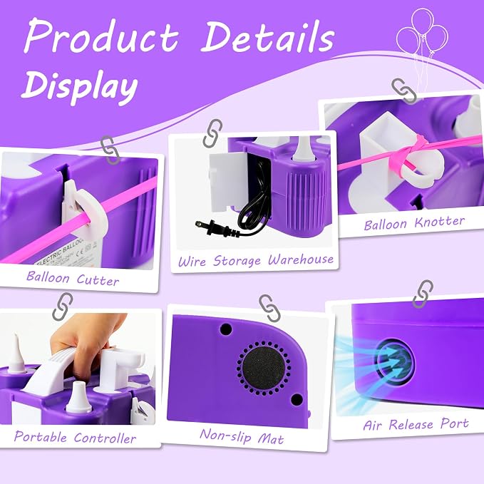 4-in-1 Balloon Pump Electric Balloon Pump Inflador De Globos Electrica Sports - Image 7