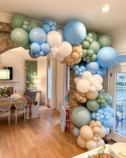 FOTIOMRG 110pcs Light Blue Balloon Garland Arch Kit, 18 12 10 5 inch Light Blue - Image 6