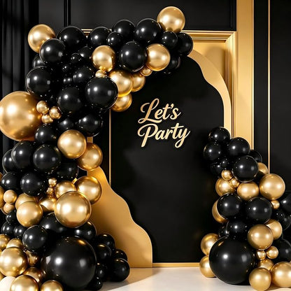 Black and Gold Balloon Garland Arch Kit - Image 5