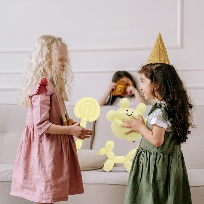 100Pcs Pastel Yellow 260 Balloons, Long Balloon - Image 6