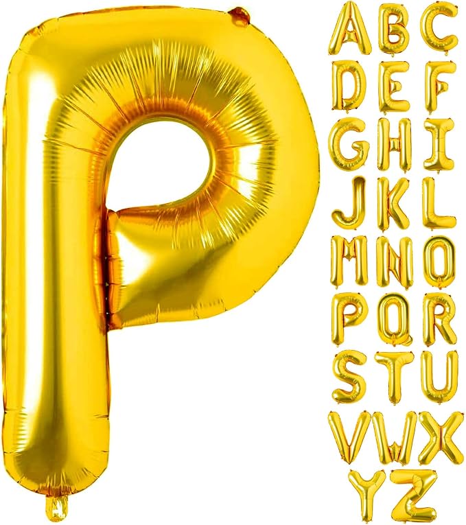 Lovoir 40 Inch Large Gold Letter P Balloons Big Size Jumbo Mylar Foil Helium by Lovoir