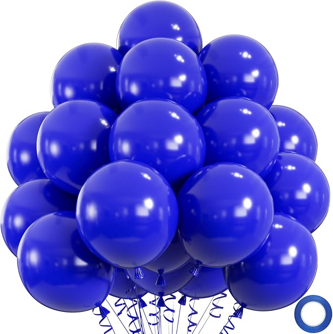 50pcs Royal Blue Balloons, Helium 12inch Dark Blue Party Balloons by Colorfullifefromnowon