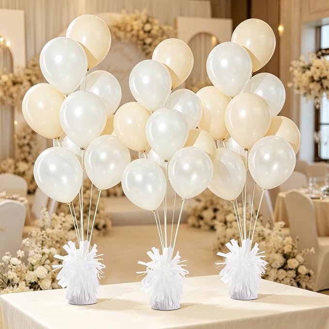 White Balloon Weights Pack of 6 by ZyloonDecoration