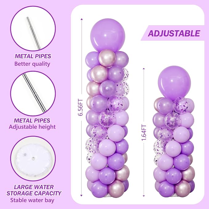 Purple Balloon Column Stand Kit of 2 - Image 7