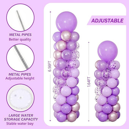 Purple Balloon Column Stand Kit of 2 - Image 7
