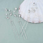 3 Pieces Pearl Crystal Bridal Hairpins Silver rhinestone wedding hairpins headpiece Tiny Pearl Hair Pins Decorative Prom Accessory for Women Wedding Hairstyles