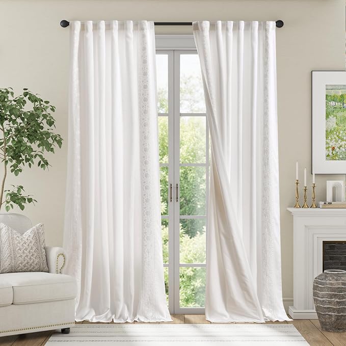 jinchan Floral Linen Curtains - Image 3
