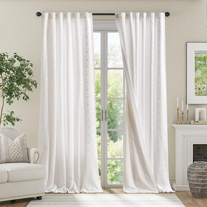 jinchan Floral Linen Curtains - Image 3