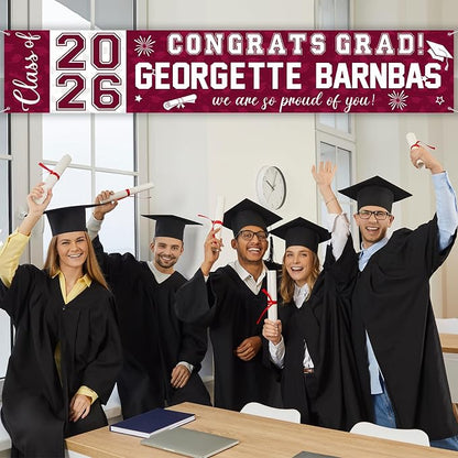 Graduation Congratulations Banner Decorations, Class of 2026 Personalized - Image 6