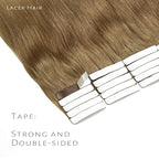 Lacerhair 16inch Tape on Hair Extensions Remy Human Hair T#10-613 Ombre Bronde to Bleach Blonde Color 50g 20pcs/set
