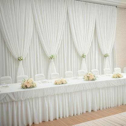 30×14ft Wrinkle Free Ivory Backdrop Curtain, Soft Silky Easy to Drape Cream - Image 7