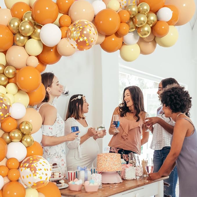 Ouddy Party 129Pcs Orange Balloons Different Sizes 18 12 10 5 Inch, Latex - Image 6