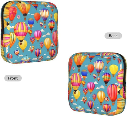 Hot Air Colorful Balloons Print Women Period Bag Sanitary Pouch Portable Pad - Image 2
