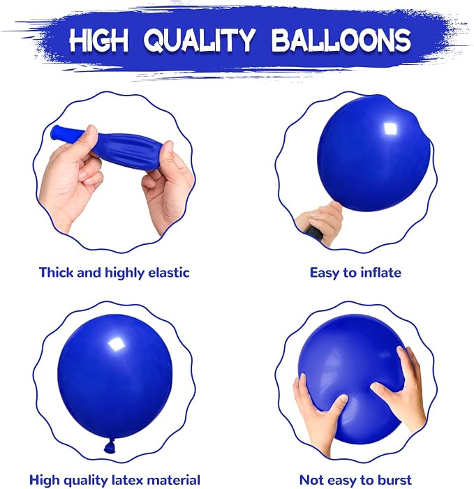 134Pcs Blue Balloons Different Sizes 5 10 12 18 Inch Blue Balloon Garland Arch - Image 3