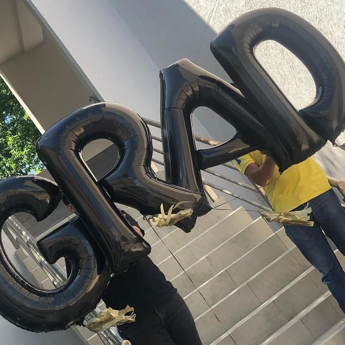 Black Letter P Balloons, P Balloon 40 Inch P Balloon Letter - Image 3