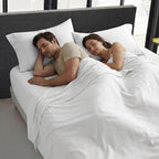Beckham Hotel Collection 100% Cotton Pillow Cases King Size Set of 2, 500TC, Luxury Sateen Pillowcases, Open End, Breathable, Moisture-Wicking, White