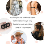 JessLab Spiral Hair Ties, 20 Pcs Traceless Phone Cord Hair Ties No Crease Spiral Bracelet Plastic Coil Ponytail Holders No-Damage Headband Hair Accessory for Girls Women Ladies Gift, Black Matte