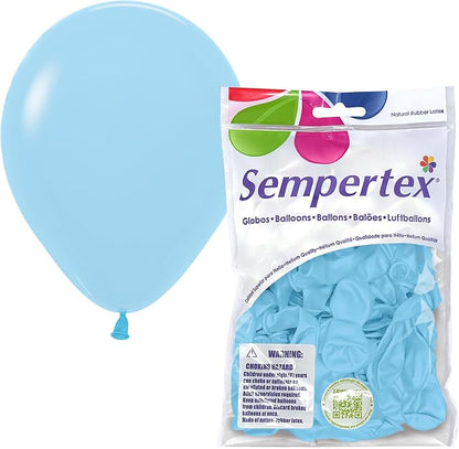 Sempertex Round Pastel Matte Blue Balloons, 5 Inch, Graduation, Baby Shower by Sempertex