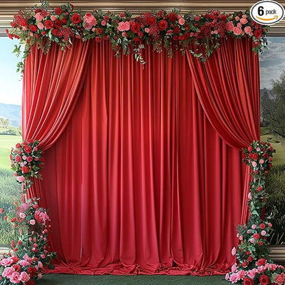 30x10ft Wrinkle Free Red Backdrop Curtain by ESGOTBME