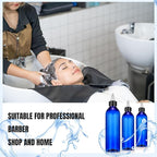Barydat 12 Pcs Applicator Bottles for Hair, Squeeze Hair Oil Applicator Bottle Refillable Empty Plastic Bottles, Twist on Top Cap with Open Close Nozzle and 2 Funnels(8 oz,Blue)