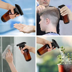 Mister Spray Bottle - 8.4oz Refillable Bottle for Hair, Plants, Cleaning Solutions, Essential Oils, Hair Mister, Adjustable Nozzle with Glass Misters 2oz per Unit, Funnel, Dropper