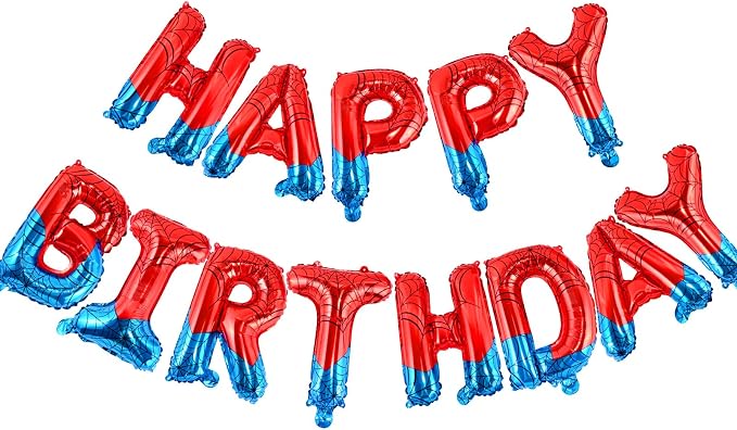 CANREVEL Happy Birthday Banner Decorations + Sign Balloons, Spider | 13pcs 16 by CANREVEL