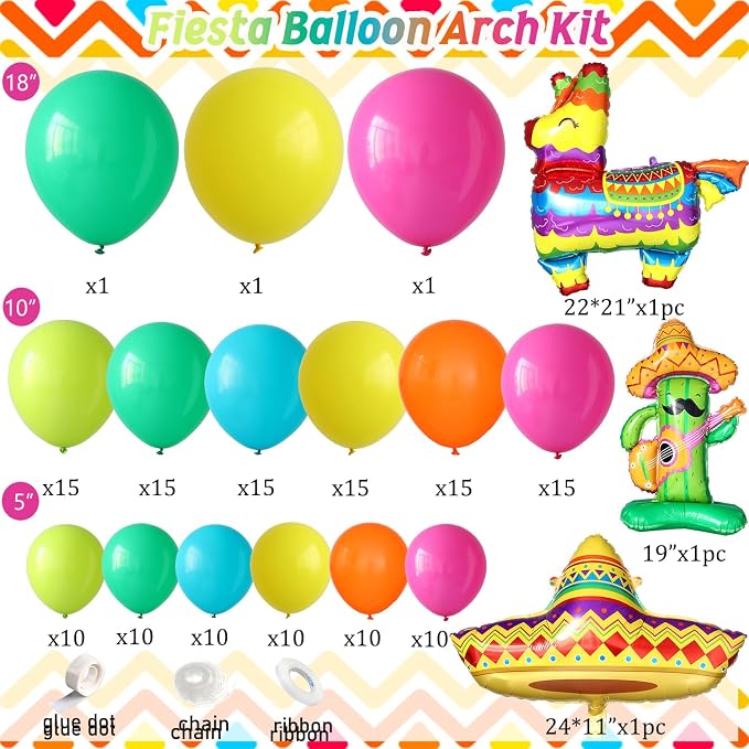 Mexican Fiesta Balloon Arch Kit, Cinco De Mayo Fiesta Party Decorations | Giant - Image 2