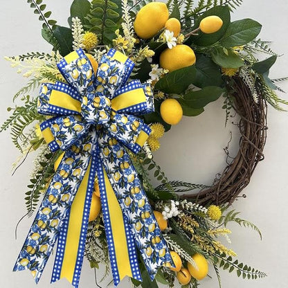 4 Rolls Lemon Wired Edge Ribbon - Image 5