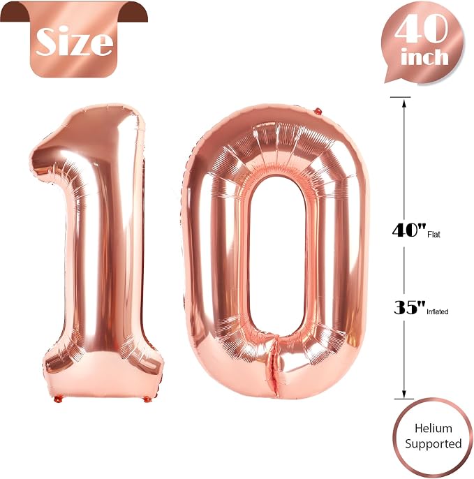 Rose Gold 10 Balloon - Image 5