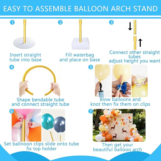 Balloon Arch Kit for Wedding Decoration 8.2FT & 6FT | Glod Half Arch Stand - Image 4
