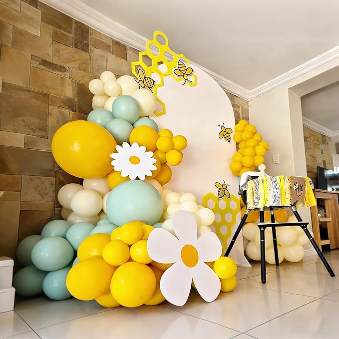 Lukiituke Yellow Balloons, Honeybee Sunflower Theme Decorations - Image 3