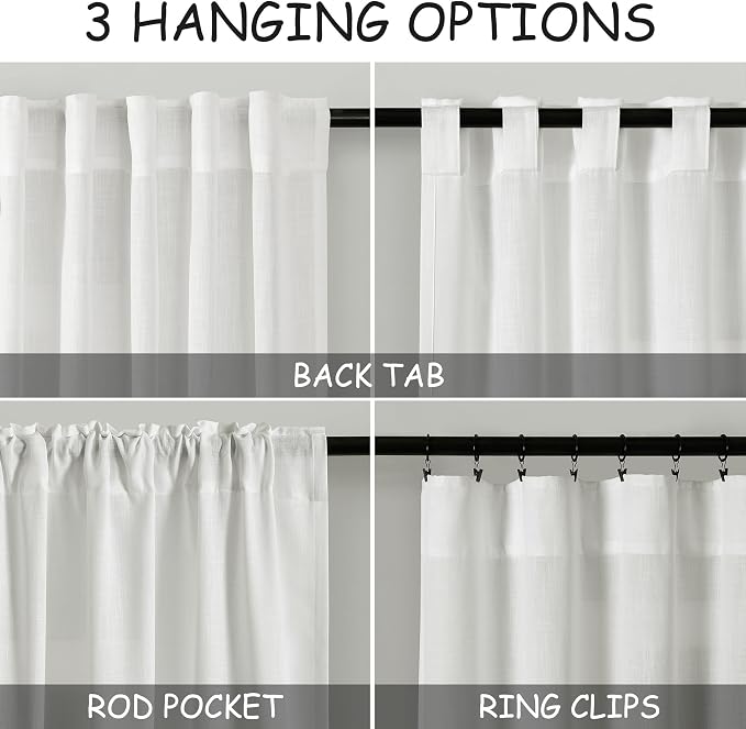 Off White Linen Curtains 80 inches Long - Image 3
