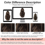 Ponytail Extension, Clip on Ponytails for Women, 12" Claw Clip in Short Curly Wavy Pony Hair Extension for Women - Brown