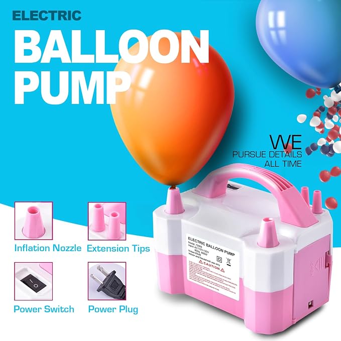 Electric Air Balloon Pump, Portable Dual Nozzle Electric Balloon Inflator/Blower - Image 4