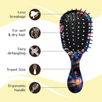 Mini Hair Brush,Cute Detangling Travel Hair Brush,Soft Bristles for Effortless Tangle Removal,Detangler Hairbrush for Women Men Boys Girls Kids Wet Dry All Hair Types (Pink Jellyfish, Mini)