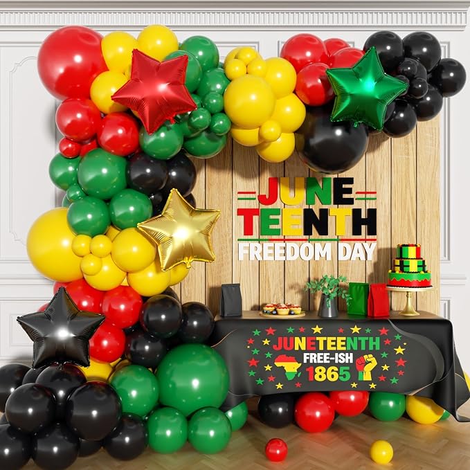 152Pcs Juneteenth Balloon Garland Arch Kit by Unknown